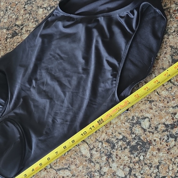 **FREE** Solid Black One Piece Bathing Suit Swimsuit L - Picture 7 of 11